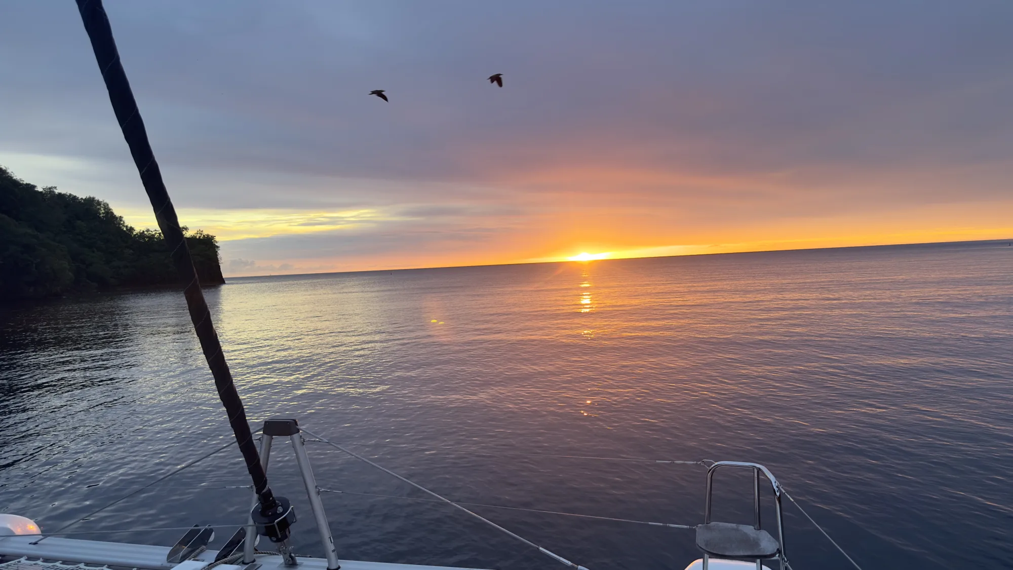 Coucher de soleil sur la mer des Caraïbes
